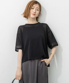 L size ONWARD(大きいサイズ) / エルサイズオンワード ニット・セーター | 【洗える】スパンコールシアー ニットT