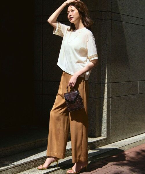 L size ONWARD(大きいサイズ) / エルサイズオンワード ニット・セーター | 【洗える】スパンコールシアー ニットT | 詳細1