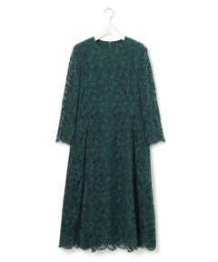 新品　libro plus ワンピース　レースドレス　大きいサイズ(23区自由区 セール】花柄総レースロング丈フレアワンピース・ドレス（ドレス