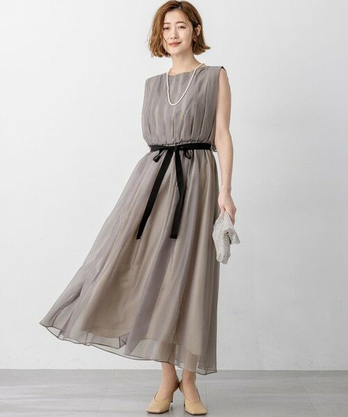 L size ONWARD(大きいサイズ) / エルサイズオンワード ドレス | 【APPLAUDIR】グロッシーオーガンザ ドレス | 詳細4