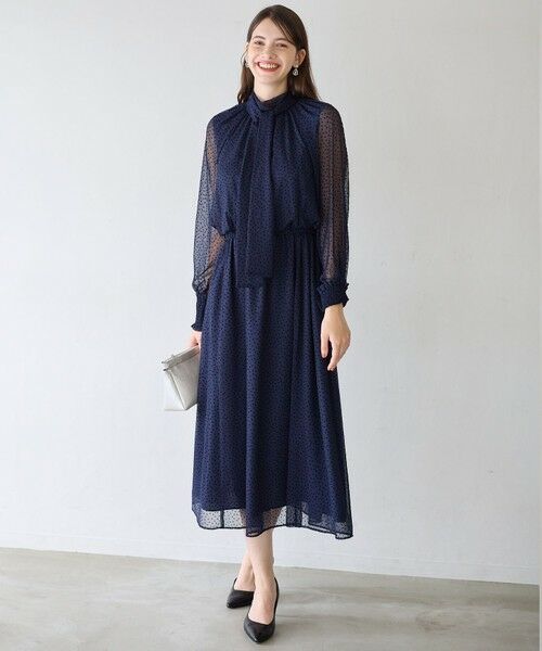 L size ONWARD(大きいサイズ) / エルサイズオンワード ドレス | 【APPLAUDIR】シアードットフロッキー ドレス | 詳細2