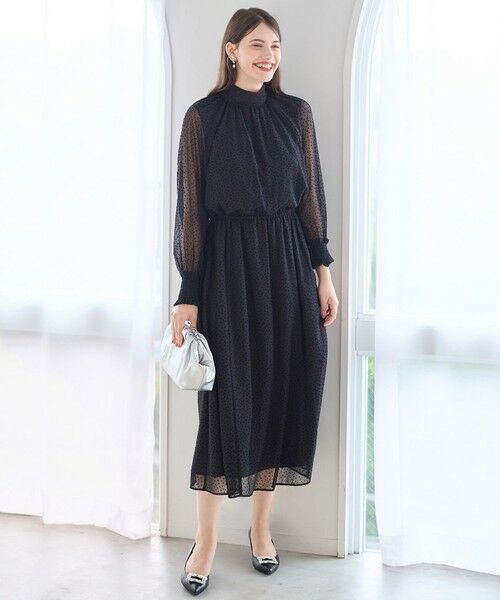 L size ONWARD(大きいサイズ) / エルサイズオンワード ドレス | 【APPLAUDIR】シアードットフロッキー ドレス | 詳細17