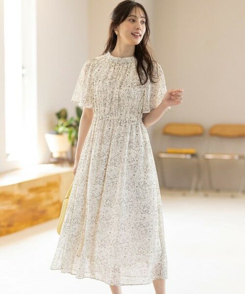 L size ONWARD(大きいサイズ) / エルサイズオンワード ロング・マキシ丈ワンピース | 【洗える】プリント ワンピース | 詳細4