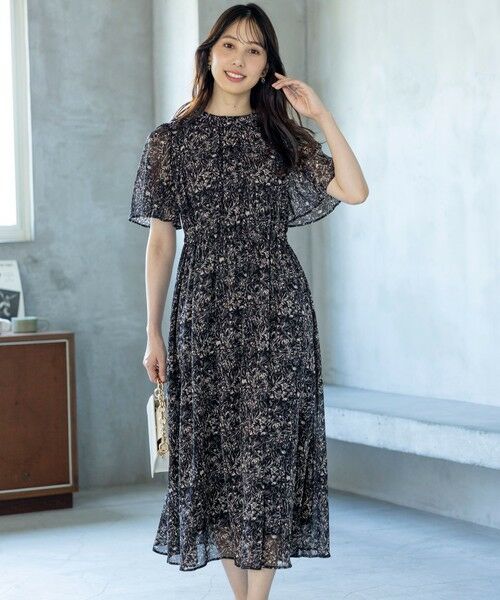 L size ONWARD(大きいサイズ) / エルサイズオンワード ロング・マキシ丈ワンピース | 【洗える】プリント ワンピース | 詳細8