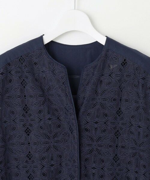 L size ONWARD(大きいサイズ) / エルサイズオンワード ロング・マキシ丈ワンピース | 【洗える】フラワータイルレース ワンピース | 詳細4