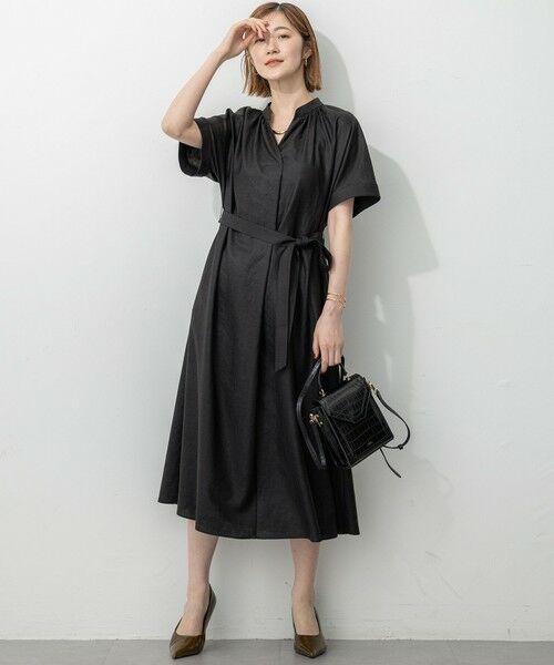 L size ONWARD(大きいサイズ) / エルサイズオンワード ロング・マキシ丈ワンピース | 【洗える】トリアセスラブストレッチ ワンピース | 詳細1