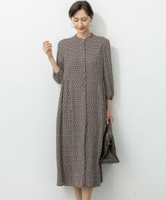 L size ONWARD(大きいサイズ) / エルサイズオンワード ロング・マキシ丈ワンピース | 【洗える】モダンジオメトリックプリント ワンピース