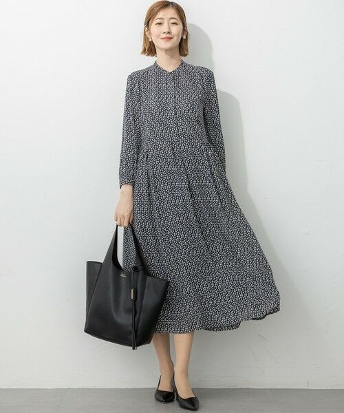 L size ONWARD(大きいサイズ) / エルサイズオンワード ロング・マキシ丈ワンピース | 【洗える】モダンジオメトリックプリント ワンピース | 詳細10