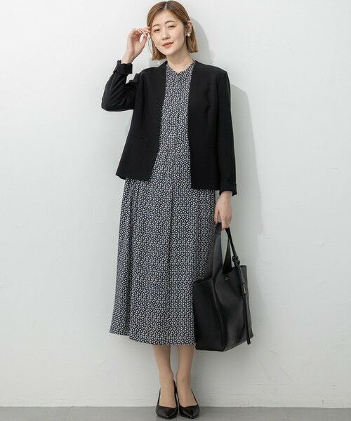 L size ONWARD(大きいサイズ) / エルサイズオンワード ロング・マキシ丈ワンピース | 【洗える】モダンジオメトリックプリント ワンピース | 詳細12