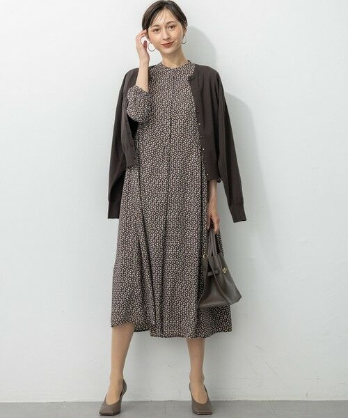 L size ONWARD(大きいサイズ) / エルサイズオンワード ロング・マキシ丈ワンピース | 【洗える】モダンジオメトリックプリント ワンピース | 詳細14