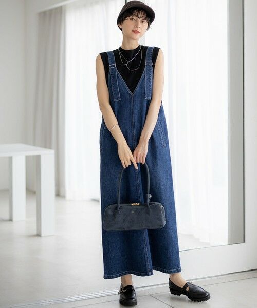 L size ONWARD(大きいサイズ) / エルサイズオンワード ロング・マキシ丈ワンピース | 【RED CARD TOKYO×23区】デニム サロペット ワンピース | 詳細5