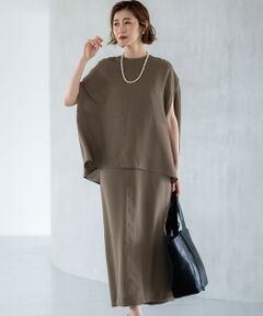 大きいサイズ　フォーマル　23区　44　ONWARD 23区  ワンピース 洗える】ライトサテン ワンピース （ロング・マキシ丈ワンピース