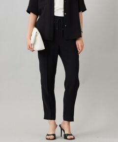 オンワード樫山 チェックパンツ Lサイズ 黒 カジュアル レディース 新品 チェックパンツ ワイドパンツ レディース ボトムス ウエストゴム