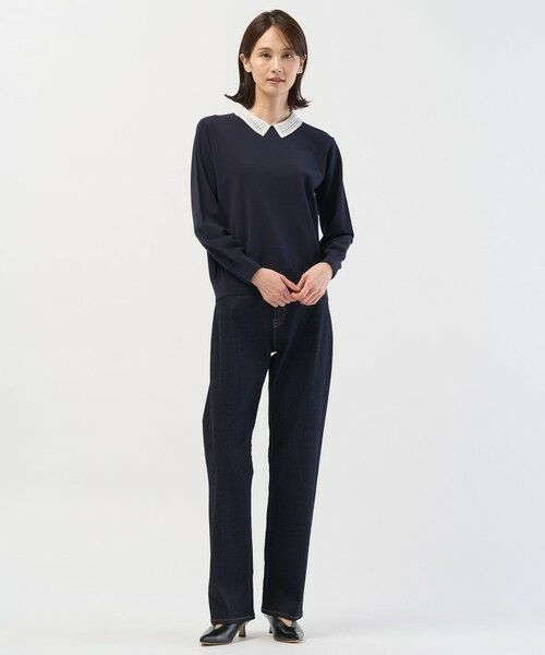 L size ONWARD(大きいサイズ) / エルサイズオンワード デニムパンツ | 【洗える】BASIC STRETCH DENIM ボーイフィット デニム | 詳細30