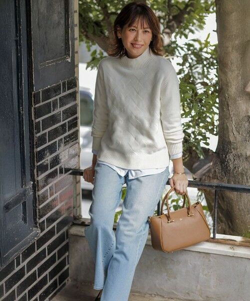 L size ONWARD(大きいサイズ) / エルサイズオンワード デニムパンツ | 【洗える】BASIC STRETCH DENIM ワイド ストレート デニム | 詳細10