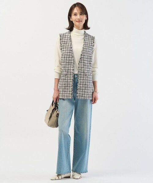 L size ONWARD(大きいサイズ) / エルサイズオンワード デニムパンツ | 【洗える】BASIC STRETCH DENIM ワイド ストレート デニム | 詳細27