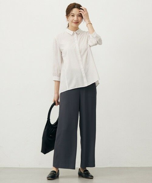 L size ONWARD(大きいサイズ) / エルサイズオンワード その他パンツ | 【洗える・吸水速乾・接触冷感・セットアップ対応】Light ジョーゼット ワイド パンツ | 詳細7