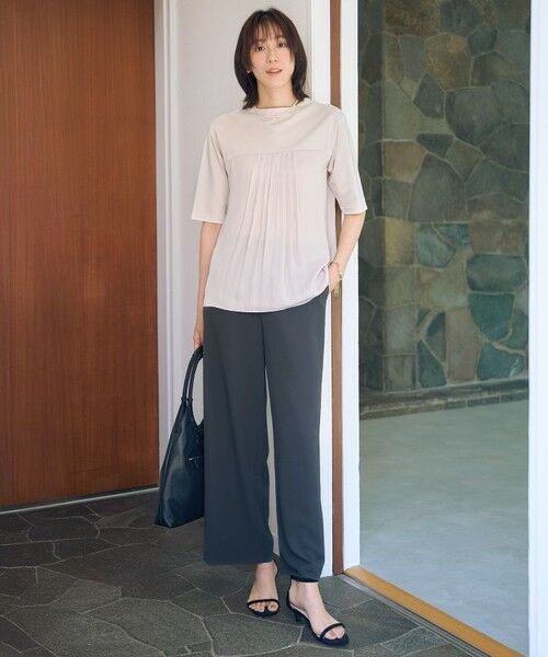 L size ONWARD(大きいサイズ) / エルサイズオンワード その他パンツ | 【洗える・吸水速乾・接触冷感・セットアップ対応】Light ジョーゼット ワイド パンツ | 詳細3