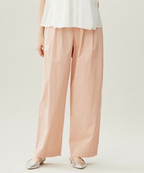 L size ONWARD(大きいサイズ)/エルサイズオンワード 【カタログ掲載・洗える】オルダージュタイプライター パンツ ローズ 46