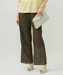 L size ONWARD(大きいサイズ) / エルサイズオンワード その他パンツ | 【カタログ掲載・洗える】フラワータイルレース パンツ