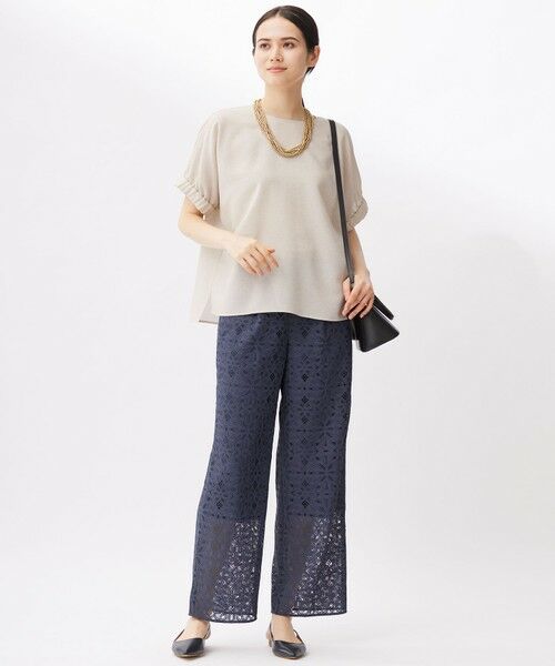 L size ONWARD(大きいサイズ) / エルサイズオンワード その他パンツ | フラワータイルレース パンツ | 詳細12