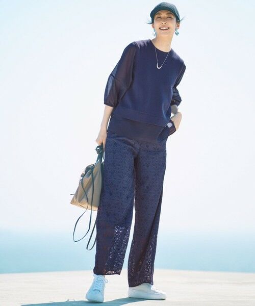 L size ONWARD(大きいサイズ) / エルサイズオンワード その他パンツ | 【カタログ掲載・洗える】フラワータイルレース パンツ | 詳細15