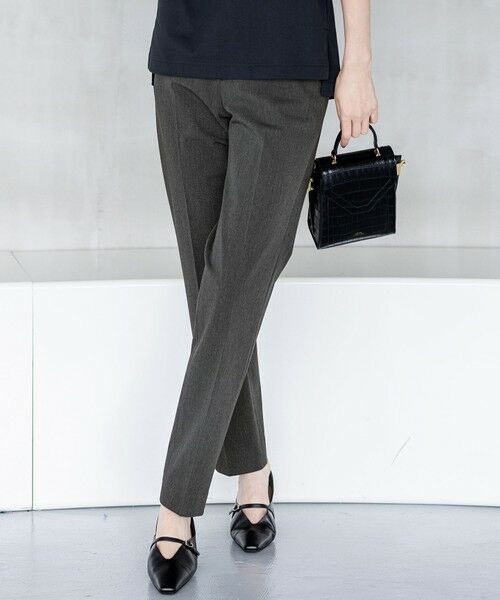 L size ONWARD(大きいサイズ)/エルサイズオンワード 【撥水加工/洗える】ドライ2WAYストレッチ テーパード パンツ グレー系 44