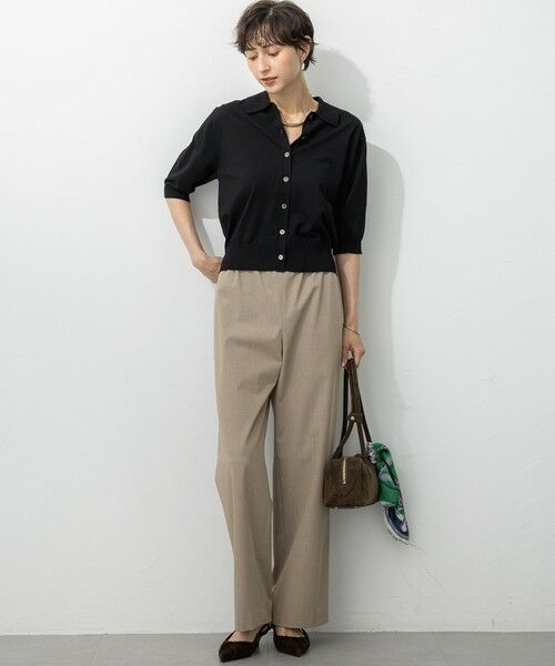 L size ONWARD(大きいサイズ) / エルサイズオンワード その他パンツ | 【撥水加工/洗える】ドライ2WAYストレッチ ドロスト ワイド パンツ | 詳細19