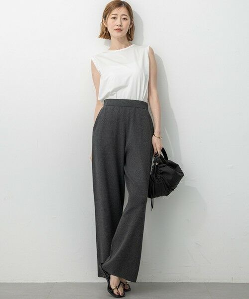 L size ONWARD(大きいサイズ) / エルサイズオンワード その他パンツ | 【VERY9月号掲載/洗える/吊り干しOK】ヴィスコースストレッチ ワイド パンツ | 詳細8