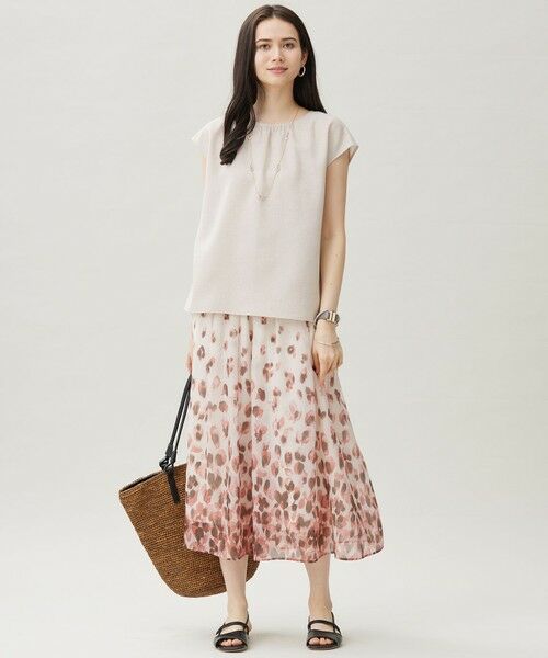 L size ONWARD(大きいサイズ) / エルサイズオンワード ミニ・ひざ丈スカート | 【洗える】グラデーションペタルプリント スカート | 詳細3