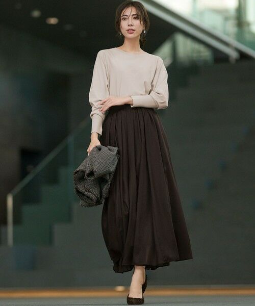 L size ONWARD(大きいサイズ) / エルサイズオンワード ミニ・ひざ丈スカート | 【洗える】シアービエラ ギャザー スカート | 詳細14