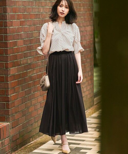 L size ONWARD(大きいサイズ) / エルサイズオンワード ミニ・ひざ丈スカート | 【洗える】シアービエラ ギャザー スカート | 詳細15