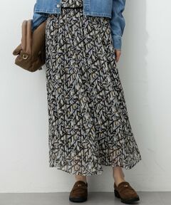 L size ONWARD(大きいサイズ) / エルサイズオンワード ミニ・ひざ丈スカート | 【洗える】Ratti アブストラクトプリント スカート
