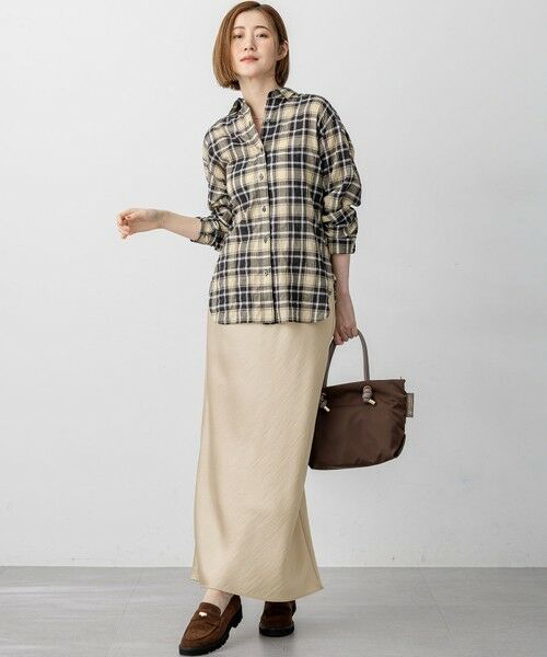 L size ONWARD(大きいサイズ) / エルサイズオンワード ミニ・ひざ丈スカート | 【洗える】テクスチャーサテン ナロー スカート | 詳細24