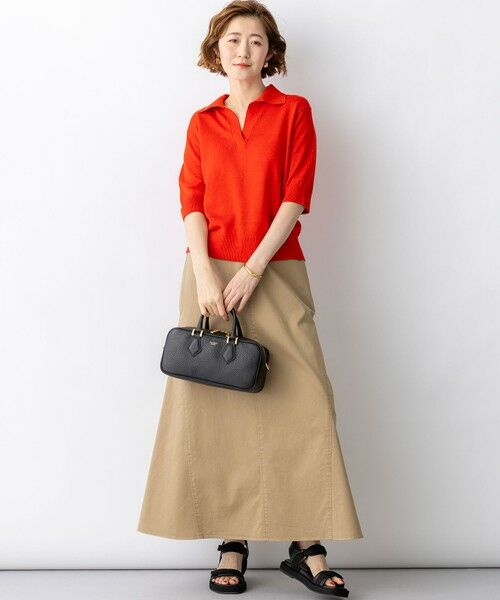 L size ONWARD(大きいサイズ) / エルサイズオンワード ミニ・ひざ丈スカート | 【WEB&一部店舗限定カラーあり】ストレッチギャバ チノ スカート | 詳細19