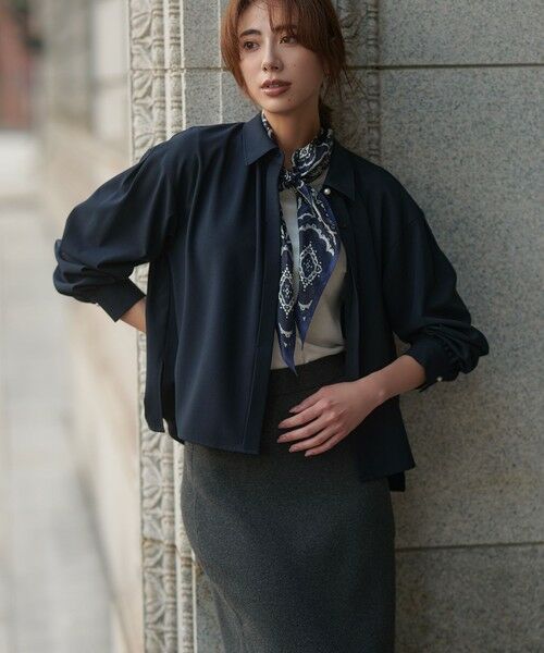 L size ONWARD(大きいサイズ) / エルサイズオンワード ミニ・ひざ丈スカート | 【洗える/吊り干しOK】ヴィスコースストレッチ タイトスカート | 詳細2