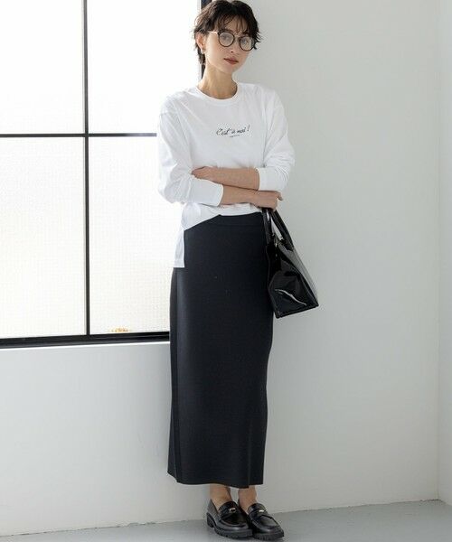 L size ONWARD(大きいサイズ) / エルサイズオンワード ミニ・ひざ丈スカート | 【洗える/吊り干しOK】ヴィスコースストレッチ タイトスカート | 詳細21