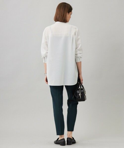 L size ONWARD(大きいサイズ) / エルサイズオンワード シャツ・ブラウス | 【洗える】シアーボイル バンドカラーシャツ | 詳細3