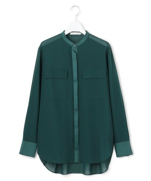 L size ONWARD(大きいサイズ) / エルサイズオンワード シャツ・ブラウス | 【洗える】シアーボイル バンドカラーシャツ | 詳細9