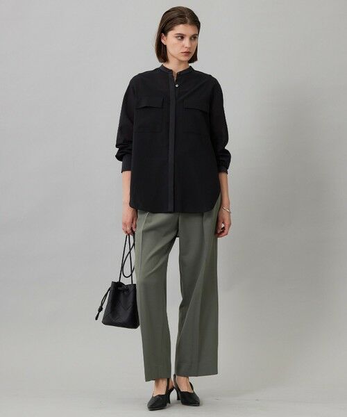 L size ONWARD(大きいサイズ) / エルサイズオンワード シャツ・ブラウス | 【洗える】シアーボイル バンドカラーシャツ | 詳細10