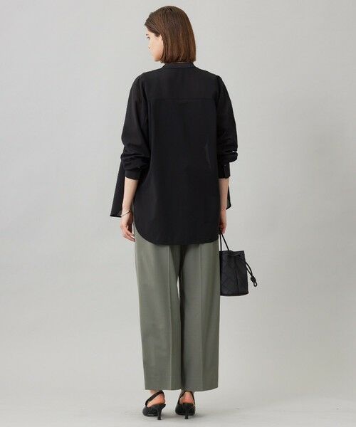 L size ONWARD(大きいサイズ) / エルサイズオンワード シャツ・ブラウス | 【洗える】シアーボイル バンドカラーシャツ | 詳細13