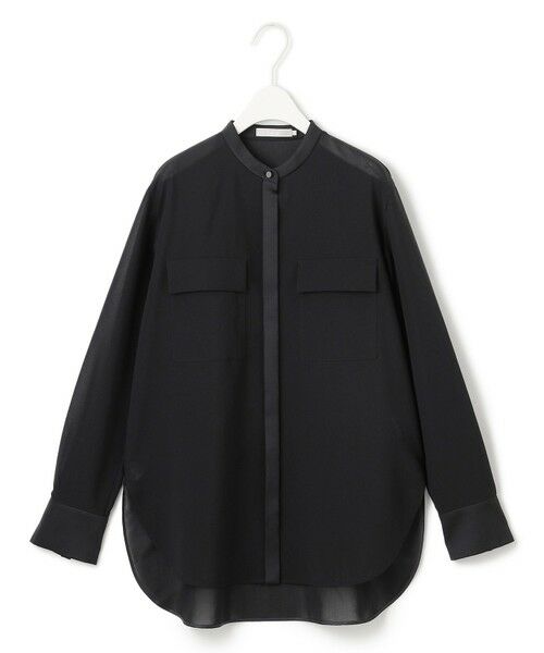 L size ONWARD(大きいサイズ) / エルサイズオンワード シャツ・ブラウス | 【洗える】シアーボイル バンドカラーシャツ | 詳細14