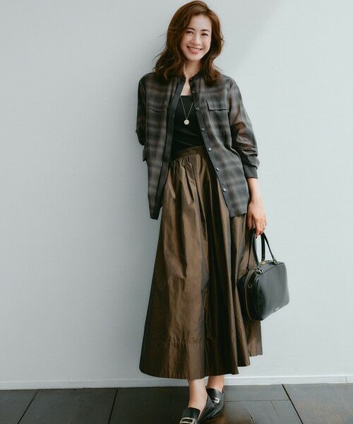 L size ONWARD(大きいサイズ) / エルサイズオンワード シャツ・ブラウス | 【洗える】シアーボイル バンドカラーシャツ | 詳細15