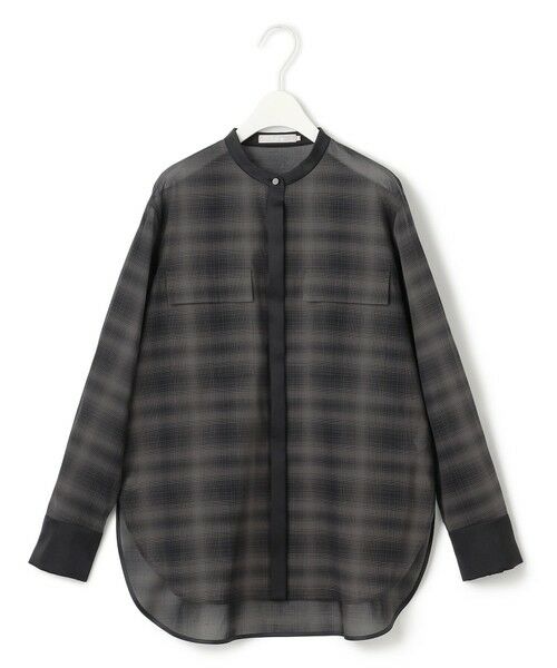 L size ONWARD(大きいサイズ) / エルサイズオンワード シャツ・ブラウス | 【洗える】シアーボイル バンドカラーシャツ | 詳細21