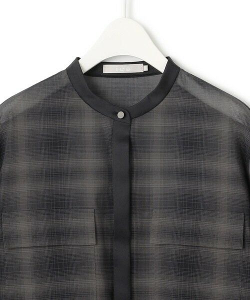 L size ONWARD(大きいサイズ) / エルサイズオンワード シャツ・ブラウス | 【洗える】シアーボイル バンドカラーシャツ | 詳細22