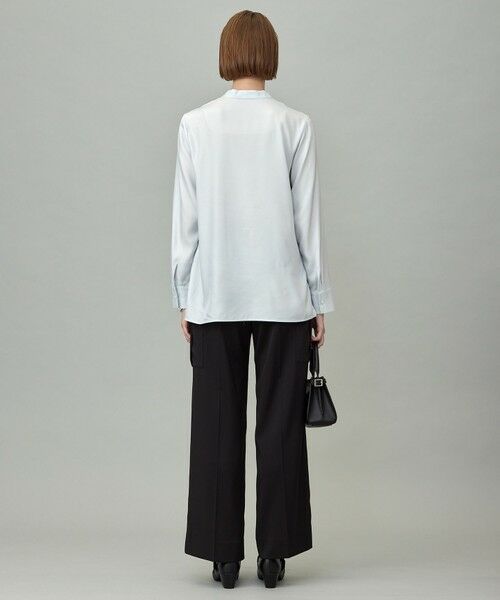 L size ONWARD(大きいサイズ) / エルサイズオンワード シャツ・ブラウス | 【接触冷感・洗える】Cu/Peソフトツイル デザインブラウス | 詳細4