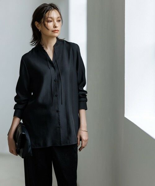 L size ONWARD(大きいサイズ) / エルサイズオンワード シャツ・ブラウス | 【接触冷感・洗える】Cu/Peソフトツイル デザインブラウス | 詳細6