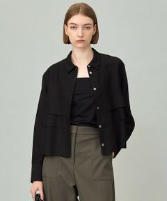 L size ONWARD(大きいサイズ) / エルサイズオンワード シャツ・ブラウス | 【洗える】 ワッシャーツイル クロップドブラウス