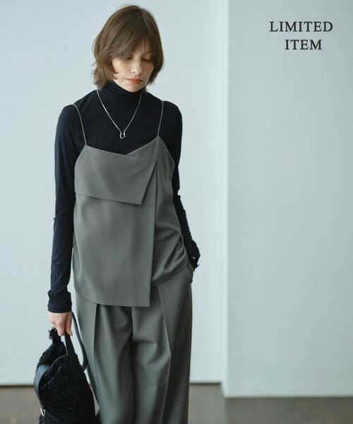 L size ONWARD(大きいサイズ) / エルサイズオンワード シャツ・ブラウス | 【WEB限定・UVカット・洗える】ウール2WAYストレッチ キャミソールブラウス | 詳細1