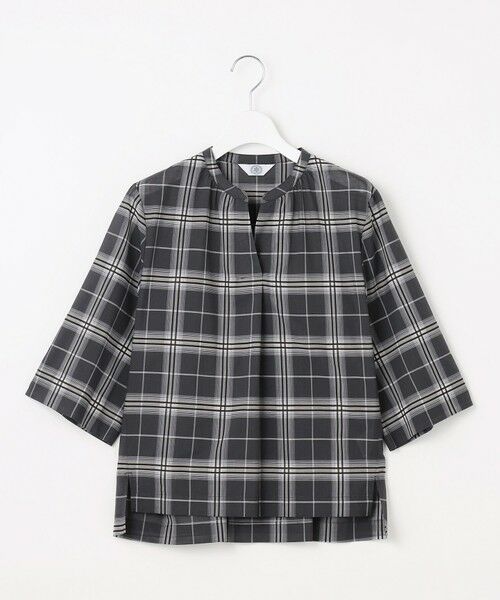 L size ONWARD(大きいサイズ) / エルサイズオンワード シャツ・ブラウス | 【WEB限定カラーあり・洗える】SOFT SHEER チェック キーネック ブラウス | 詳細2